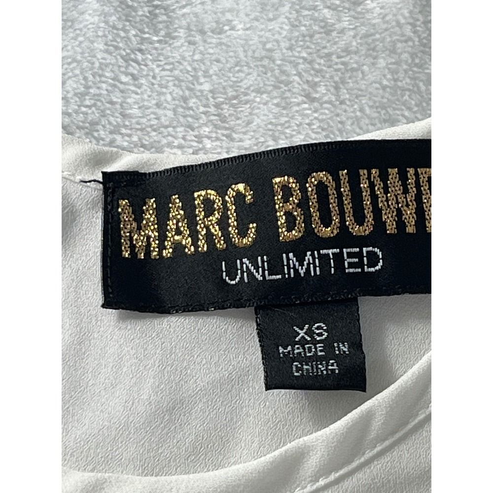 Marc Bouwer Unlimited White Pleated High Low Sleeveless Blouse XS A424193 - Picture 2 of 8